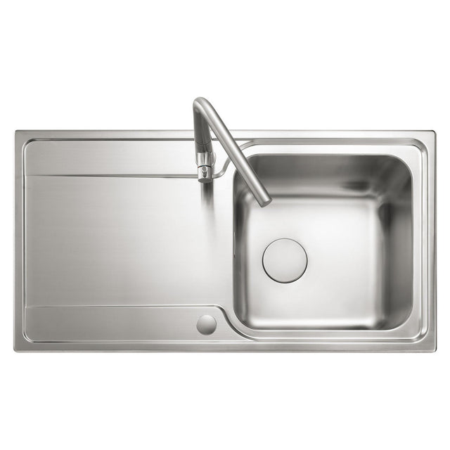 Rangemaster Iconica Inset Mount Single Bowl Kitchen Sink For 600mm Cabinet in Stainless Steel 56560691