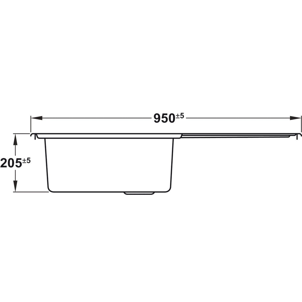Rangemaster Iconica Inset Mount Single Bowl Kitchen Sink For 600mm Cabinet in Stainless Steel 56560691 Dimensions