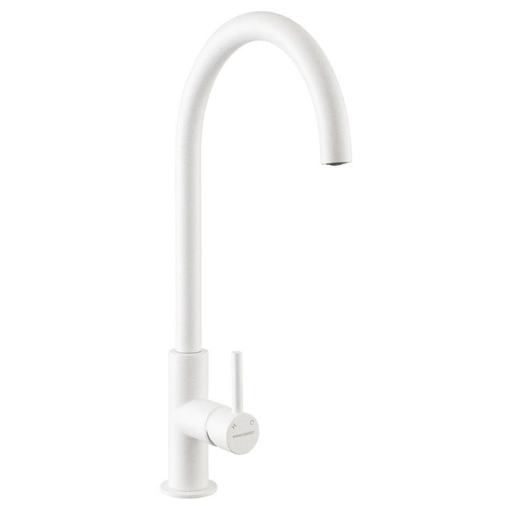 Rangemaster Igneous C-Spout Mixer Tap With Single Lever Mixer Tap Crystal White