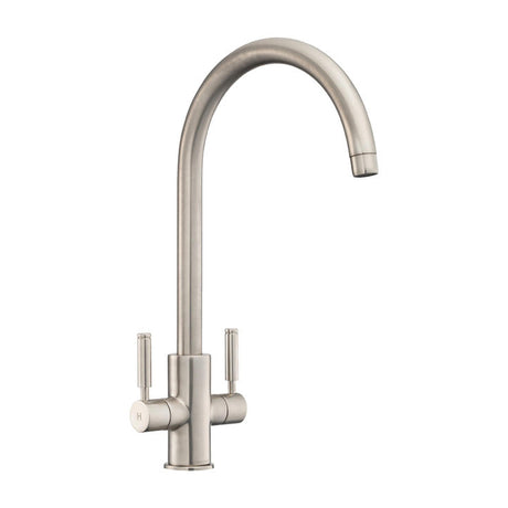 Rangemaster Intense Mixer Tap Brushed nickel With Dual Lever in Brass 56956540