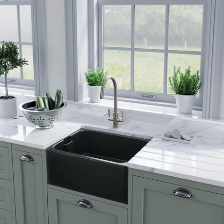 Rangemaster Intense Mixer Tap Chrome with Dual Lever in Brass Life Style