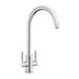 Rangemaster Intense Mixer Tap Chrome With Dual Lever in Brass 56956240
