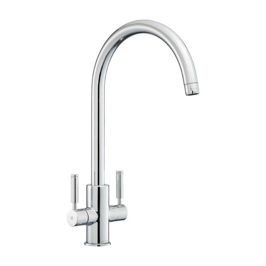 Rangemaster Intense Mixer Tap Chrome With Dual Lever in Brass 56956240