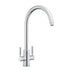 Rangemaster Intense Mixer Tap Chrome with Dual Lever in Brass