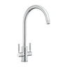 Rangemaster Intense Mixer Tap Chrome with Dual Lever in Brass