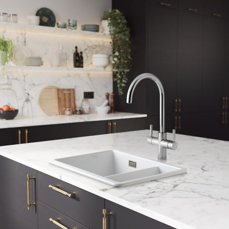 Rangemaster Intense Mixer Tap Chrome with Dual Lever in Brass