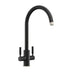 Rangemaster Intense Mixer Tap Matt Black with Dual Lever in Brass