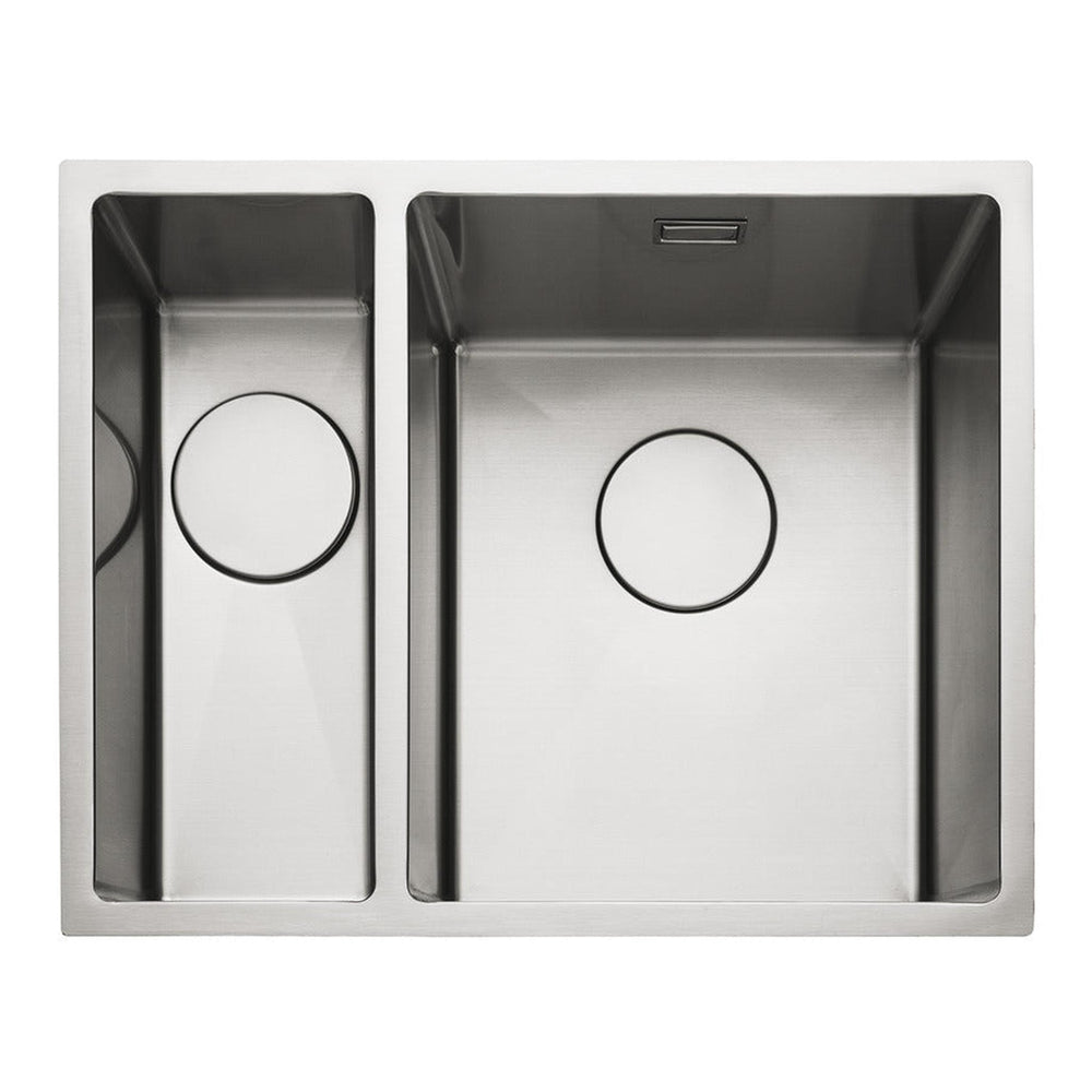 Rangemaster Kube Inset Mount One and Half Bowl Kitchen Sink For 600mm Cabinet in Stainless Steel 56560360