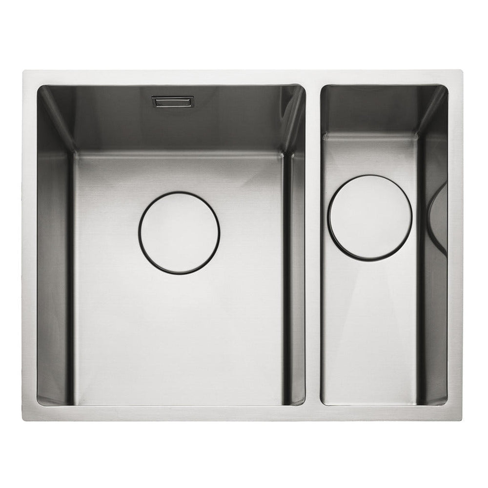 Rangemaster Kube Inset Mount One and Half Bowl Kitchen Sink For 600mm Cabinet in Stainless Steel 56560365