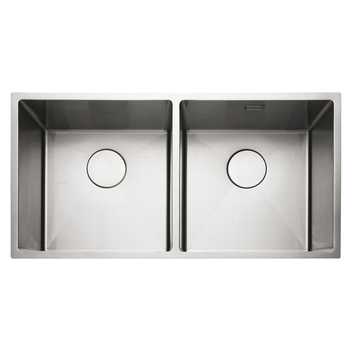Rangemaster Kube Undermount Inset Mount Double Bowl Kitchen Sink For 900mm Cabinet in Stainless Steel