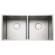 Rangemaster Kube Undermount Inset Mount Double Bowl Kitchen Sink For 900mm Cabinet in Stainless Steel 56560381