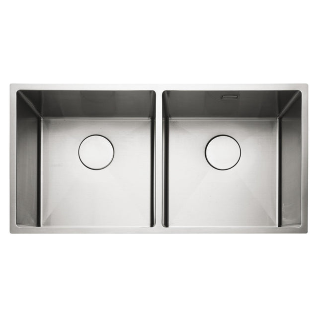 Rangemaster Kube Undermount Inset Mount Double Bowl Kitchen Sink For 900mm Cabinet in Stainless Steel 56560381