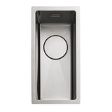 Rangemaster Kube Undermount Inset Mount Half Bowl Kitchen Sink For 300mm Cabinet in Stainless Steel Soft Brushed 56560341