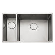 Rangemaster Kube Undermount Inset Mount Left One and Half Bowl Kitchen Sink For 800mm Cabinet in Stainless Steel 56560400