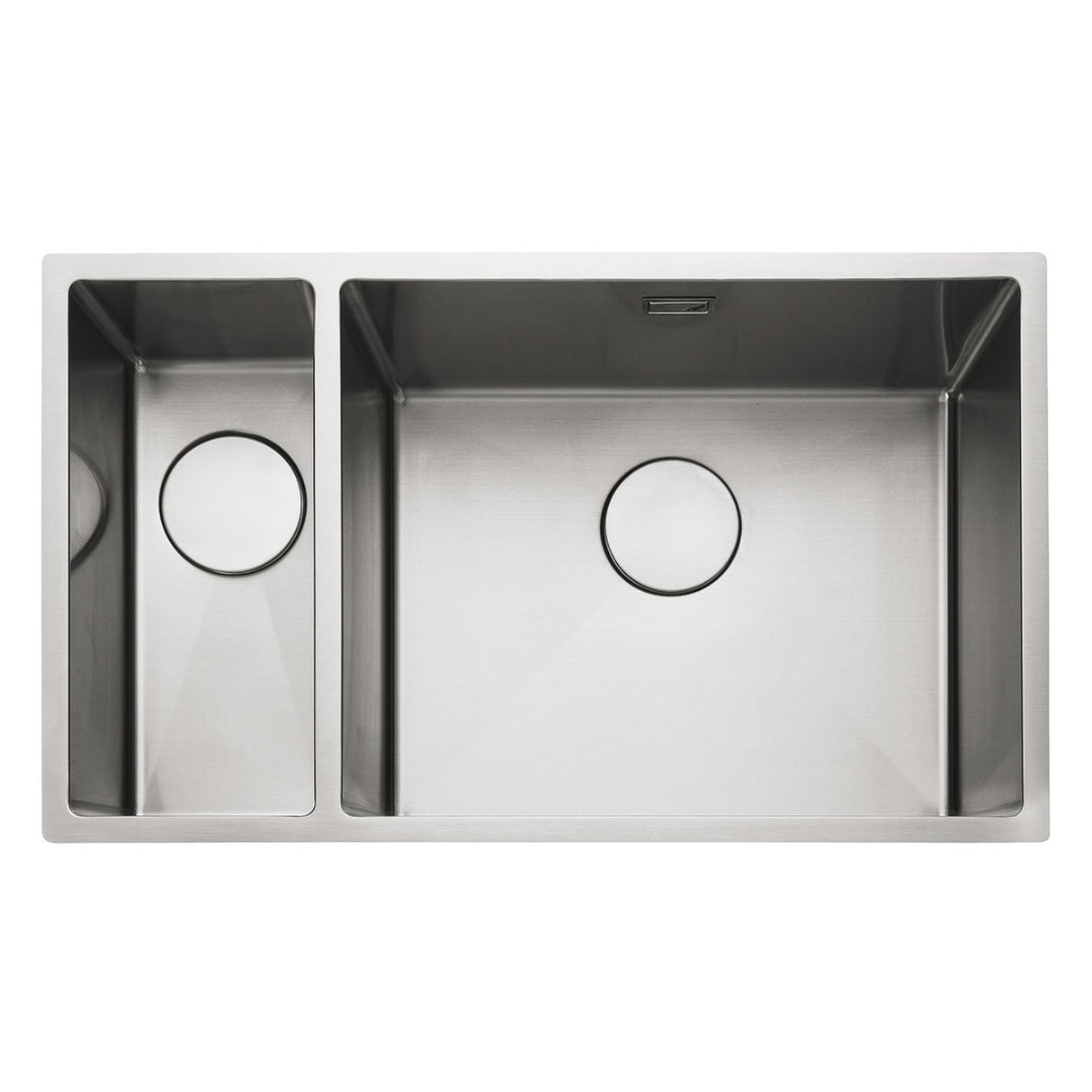 Rangemaster Kube Undermount Inset Mount Left One and Half Bowl Kitchen Sink For 800mm Cabinet in Stainless Steel 56560400