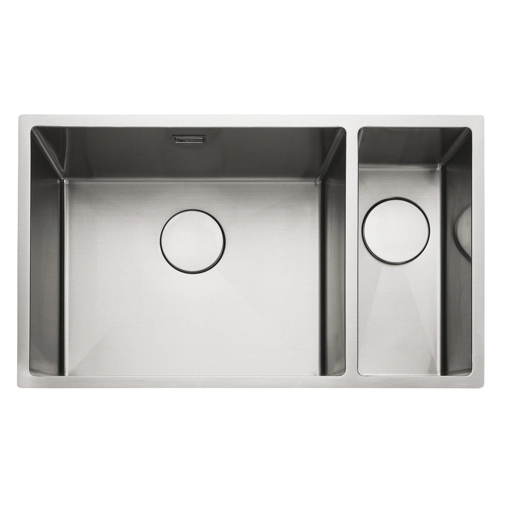 Rangemaster Kube Undermount Inset Mount Right One and Half Bowl Kitchen Sink For 800mm Cabinet in Stainless Steel 56560405