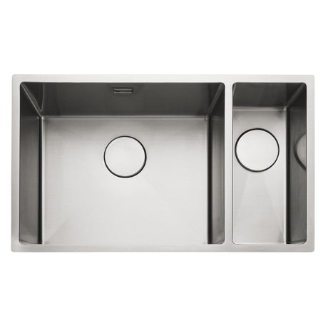 Rangemaster Kube Undermount Inset Mount Right One and Half Bowl Kitchen Sink For 800mm Cabinet in Stainless Steel 56560405