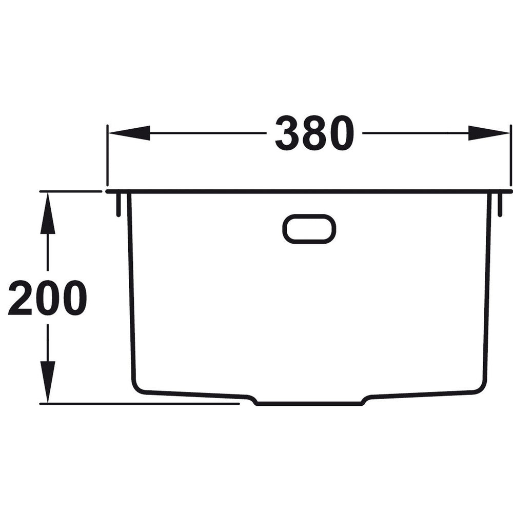 Rangemaster Kube Undermount Inset Mount Single Bowl Kitchen Sink For 450mm Cabinet in Stainless Steel 56560351 Dimensions