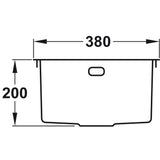 Rangemaster Kube Undermount Inset Mount Single Bowl Kitchen Sink For 450mm Cabinet in Stainless Steel 56560351 Dimensions
