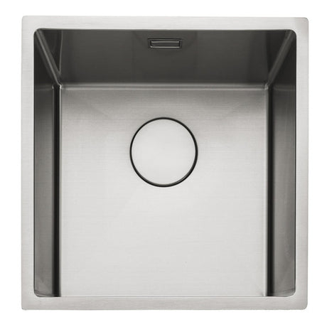 Rangemaster Kube Undermount Inset Mount Single Bowl Kitchen Sink For 500mm Cabinet in Stainless Steel Soft Brushed 56560371