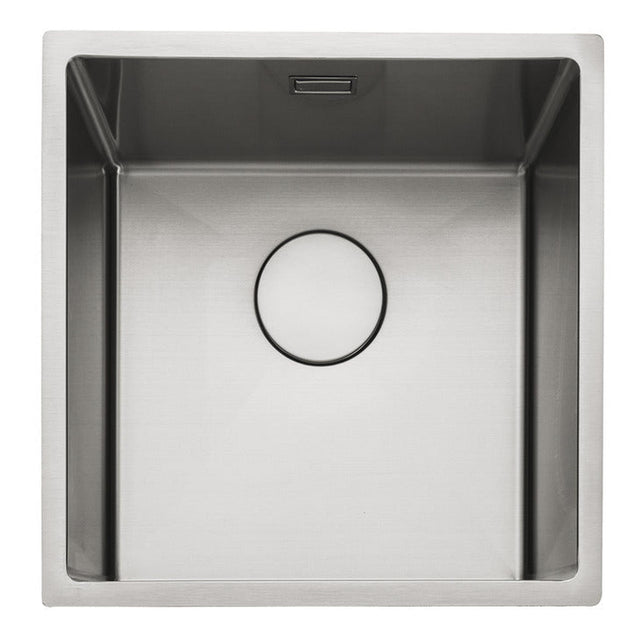 Rangemaster Kube Undermount Inset Mount Single Bowl Kitchen Sink For 500mm Cabinet in Stainless Steel Soft Brushed 56560371