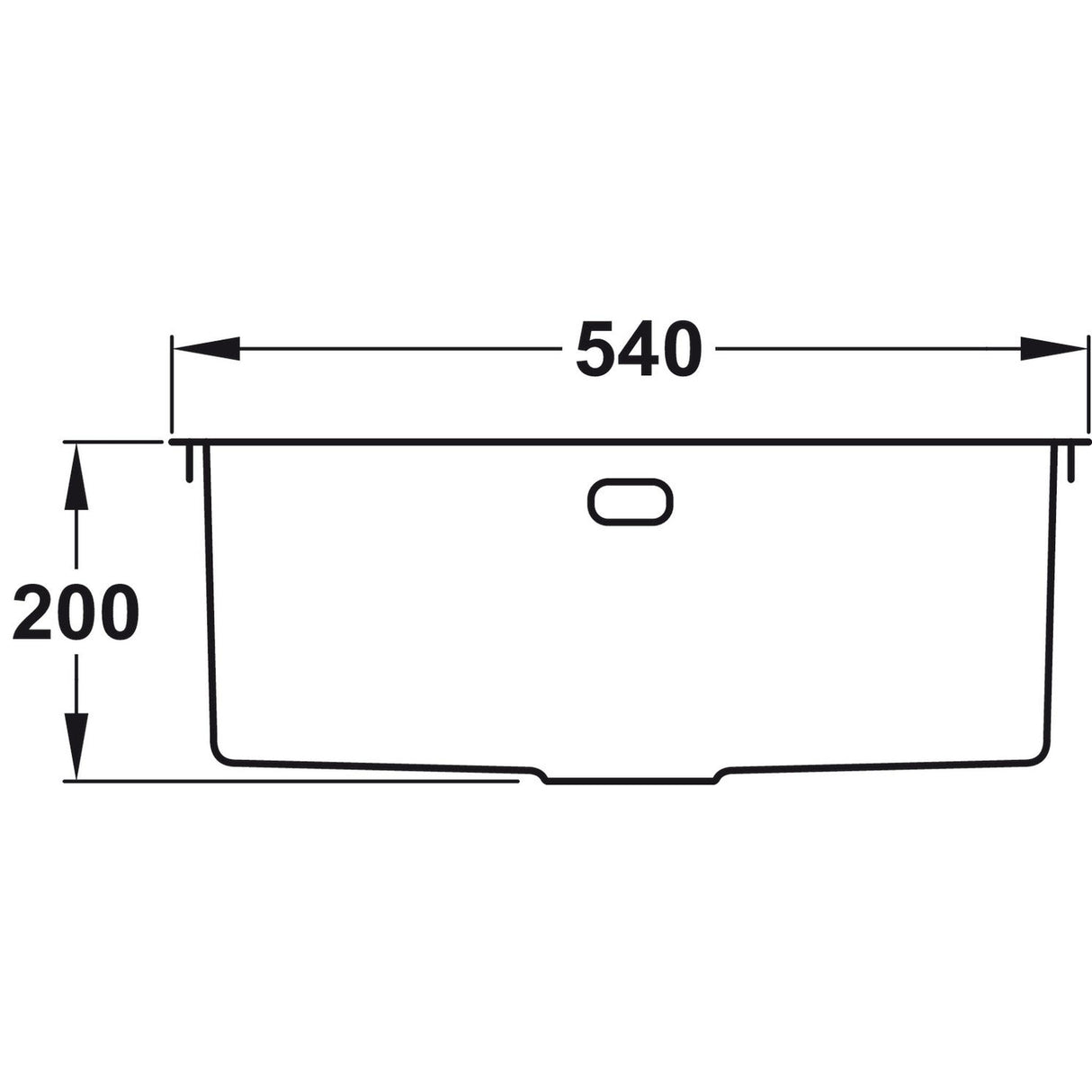 Rangemaster Kube Undermount Inset Mount Single Bowl Kitchen Sink For 600mm Cabinet in Stainless Steel 56560391 Dimension