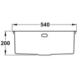 Rangemaster Kube Undermount Inset Mount Single Bowl Kitchen Sink For 600mm Cabinet in Stainless Steel 56560391 Dimension