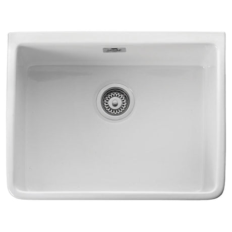 Rangemaster Leisure Belfast Mount Single Bowl Kitchen Sink For 600mm Cabinet in Ceramic White 56564740