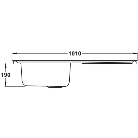 Rangemaster Manhattan Inset Mount Single Bowl Kitchen Sink For 500mm Cabinet in Stainless Steel Dimensions