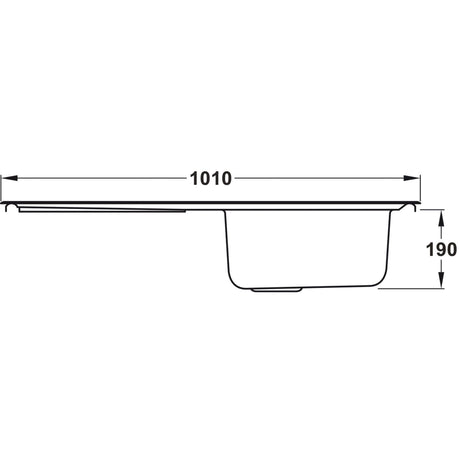 Rangemaster Manhattan Inset Mount Single Bowl Kitchen Sink For 500mm Cabinet in Stainless Steel Dimensions