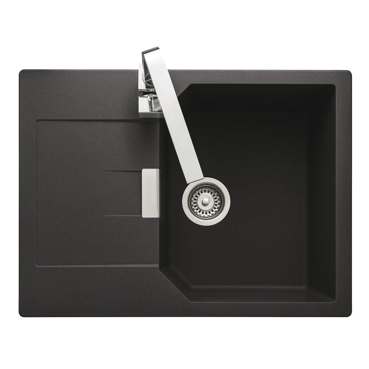 Rangemaster Mayon Compact Inset Mount Ash black Single Bowl Kitchen Sink For 450mm Cabinet in Granite 57900551