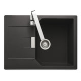 Rangemaster Mayon Compact Inset Mount Ash black Single Bowl Kitchen Sink For 450mm Cabinet in Granite 57900551