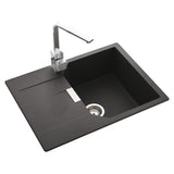 Rangemaster Mayon Compact Inset Mount Ash black Single Bowl Kitchen Sink For 450mm Cabinet in Granite 57900551
