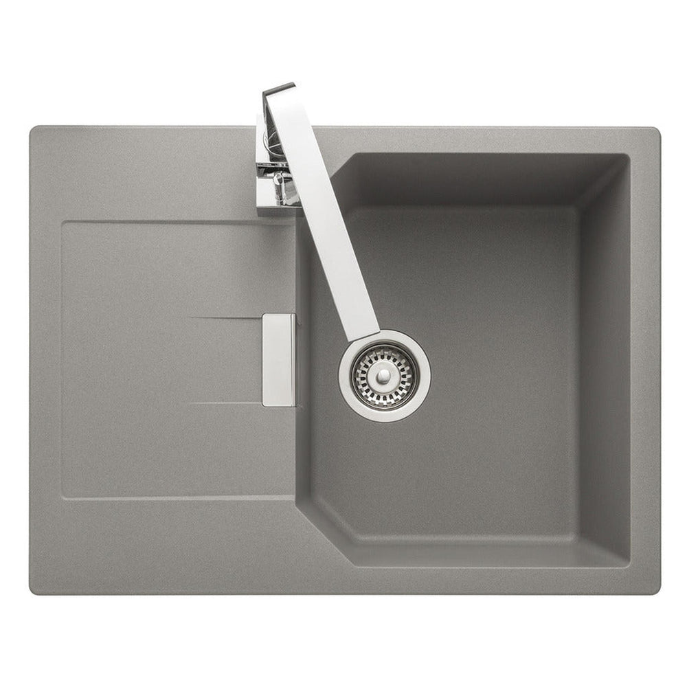 Rangemaster Mayon Compact Inset Mount Dove grey Single Bowl Kitchen Sink For 450mm Cabinet in Granite 57900851