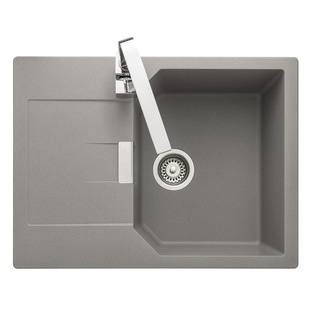 Rangemaster Mayon Compact Inset Mount Dove grey Single Bowl Kitchen Sink For 450mm Cabinet in Granite 57900851