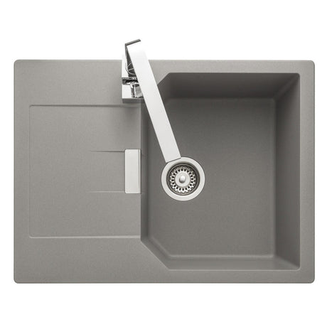 Rangemaster Mayon Compact Inset Mount Dove grey Single Bowl Kitchen Sink For 450mm Cabinet in Granite 57900851