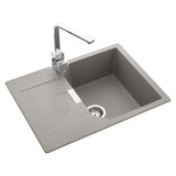 Rangemaster Mayon Compact Inset Mount Dove grey Single Bowl Kitchen Sink For 450mm Cabinet in Granite 57900851