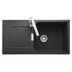 Rangemaster Mayon Inset Mount Ash black Single Bowl Kitchen Sink For 600mm Cabinet in Granite 57900561