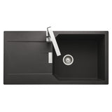 Rangemaster Mayon Inset Mount Ash black Single Bowl Kitchen Sink For 600mm Cabinet in Granite 57900561