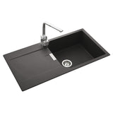 Rangemaster Mayon Inset Mount Ash black Single Bowl Kitchen Sink For 600mm Cabinet in Granite 57900561
