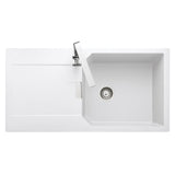 Rangemaster Mayon Inset Mount Crystal white Single Bowl Kitchen Sink For 600mm Cabinet in Granite 57900761