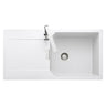 Rangemaster Mayon Inset Mount Crystal white Single Bowl Kitchen Sink For 600mm Cabinet in Granite 57900761
