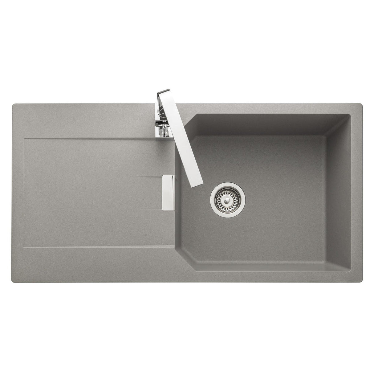 Rangemaster Mayon Inset Mount Dove grey Single Bowl Kitchen Sink For 600mm Cabinet in Granite 57900861