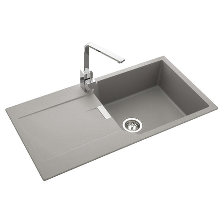 Rangemaster Mayon Inset Mount Dove grey Single Bowl Kitchen Sink For 600mm Cabinet in Granite 57900861