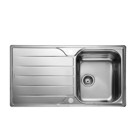 Rangemaster Michigan Surface Mount Single Bowl with Kitchen Sink For 500mm Cabinet in Stainless Steel  Brushed 56560311