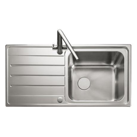 Rangemaster Oakland Inset Mount Single Bowl Kitchen Sink For 600mm Cabinet in Stainless Steel 56560731