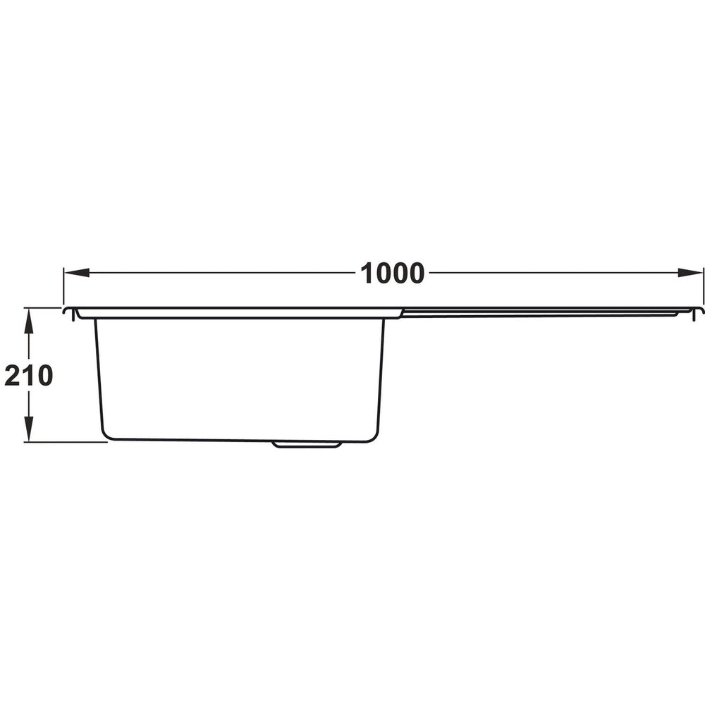 Rangemaster Oakland Inset Mount Single Bowl Kitchen Sink For 600mm Cabinet in Stainless Steel 56560731 Dimensions