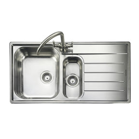 Rangemaster Oakland Surface Mount One And Half Bowl Kitchen Sink For 600mm Cabinet in  Stainless Steel 56560255