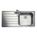 Rangemaster Oakland  Surface mount  Single  Bowl With Drainer Kitchen Sink For 600mm Cabinet in Stainless Steel 56560240