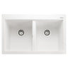 Rangemaster Oridian Inset Mount Arctic white Double Bowl Kitchen Sink For 800mm Cabinet in Granite 57901751